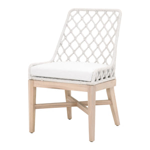 Essentials for Living Woven Lattis Outdoor Dining Chair 6803.WHT/WHT/GT