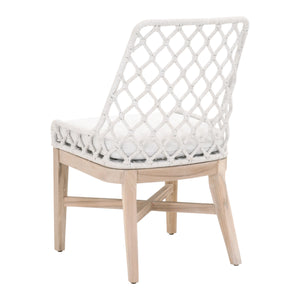 Essentials for Living Woven Lattis Outdoor Dining Chair 6803.WHT/WHT/GT