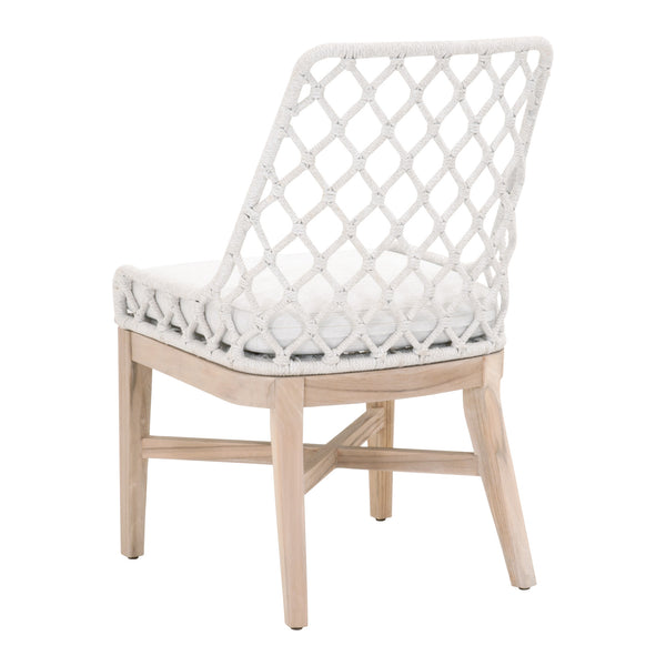 Essentials for Living Woven Lattis Outdoor Dining Chair 6803.WHT/WHT/GT