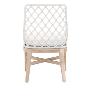 Essentials for Living Woven Lattis Outdoor Dining Chair 6803.WHT/WHT/GT