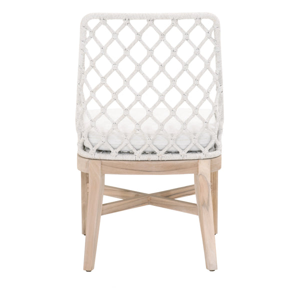 Essentials for Living Woven Lattis Outdoor Dining Chair 6803.WHT/WHT/GT