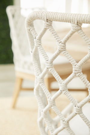 Essentials for Living Woven Lattis Outdoor Dining Chair 6803.WHT/WHT/GT