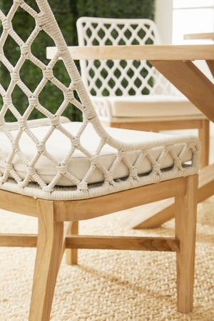 Essentials for Living Woven Lattis Outdoor Dining Chair 6803.WHT/WHT/GT