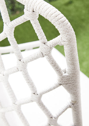 Essentials for Living Woven Lattis Outdoor Dining Chair 6803.WHT/WHT/GT