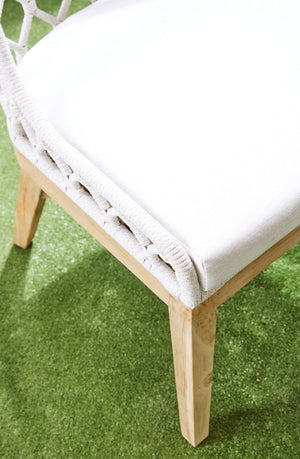 Essentials for Living Woven Lattis Outdoor Dining Chair 6803.WHT/WHT/GT