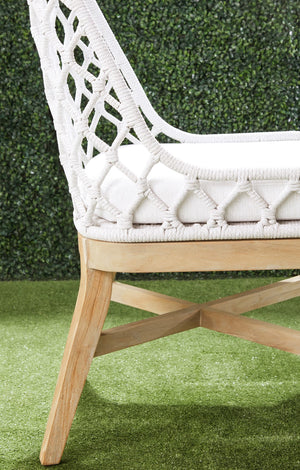 Essentials for Living Woven Lattis Outdoor Dining Chair 6803.WHT/WHT/GT