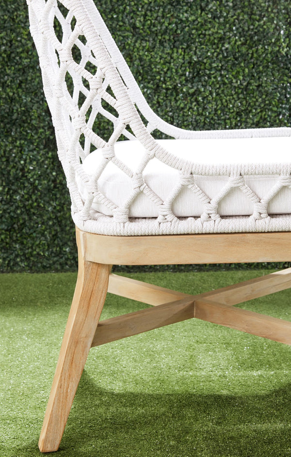 Essentials for Living Woven Lattis Outdoor Dining Chair 6803.WHT/WHT/GT