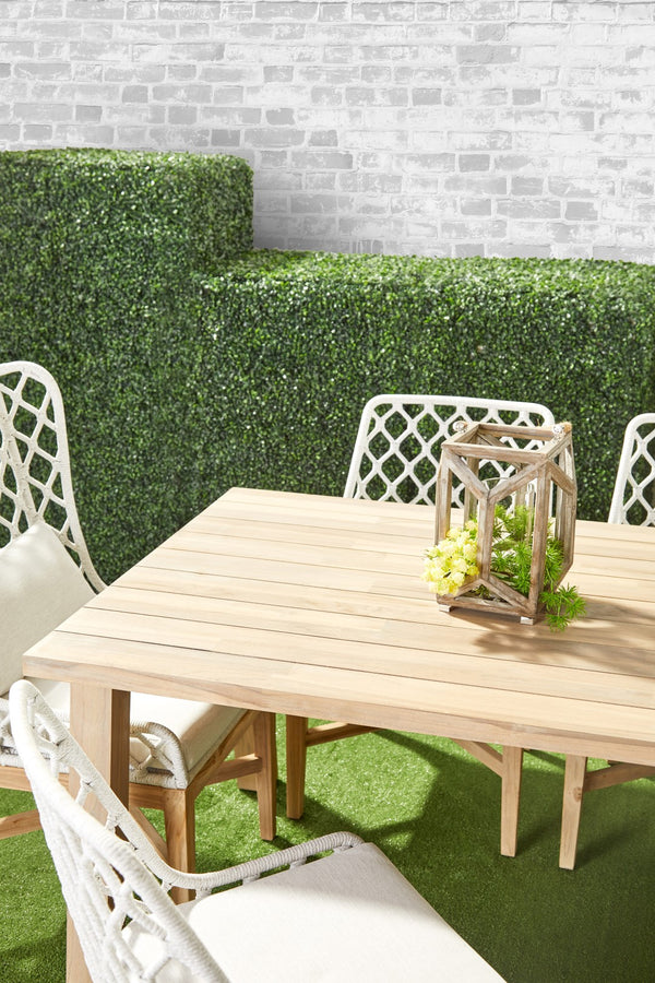 Essentials for Living Woven Lattis Outdoor Dining Chair 6803.WHT/WHT/GT