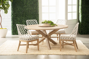 Essentials for Living Woven Lattis Outdoor Dining Chair 6803.WHT/WHT/GT
