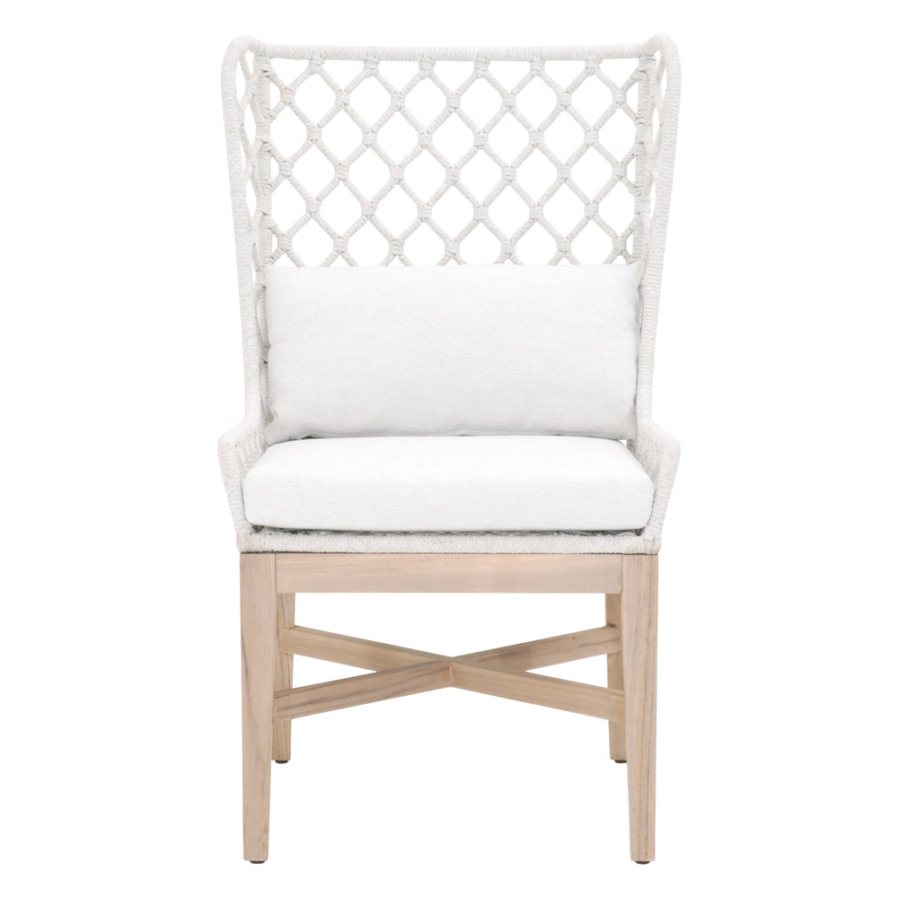 Essentials for Living Woven Lattis Outdoor Wing Chair 6804.WHT/WHT/GT