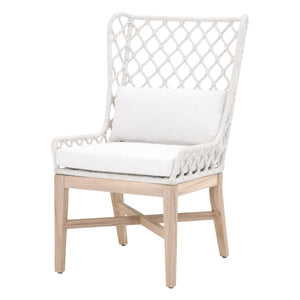 Essentials for Living Woven Lattis Outdoor Wing Chair 6804.WHT/WHT/GT