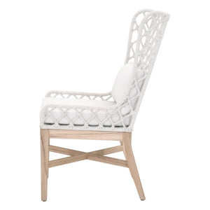 Essentials for Living Woven Lattis Outdoor Wing Chair 6804.WHT/WHT/GT