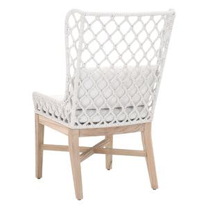 Essentials for Living Woven Lattis Outdoor Wing Chair 6804.WHT/WHT/GT