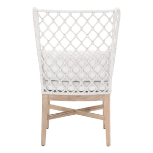 Essentials for Living Woven Lattis Outdoor Wing Chair 6804.WHT/WHT/GT