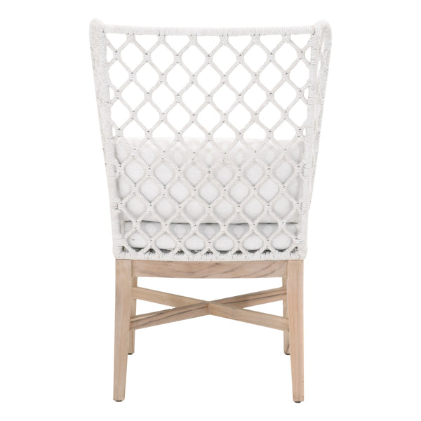 Essentials for Living Woven Lattis Outdoor Wing Chair 6804.WHT/WHT/GT