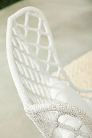 Essentials for Living Woven Lattis Outdoor Wing Chair 6804.WHT/WHT/GT