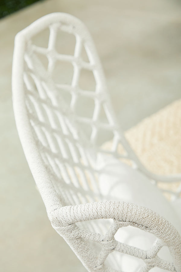 Essentials for Living Woven Lattis Outdoor Wing Chair 6804.WHT/WHT/GT