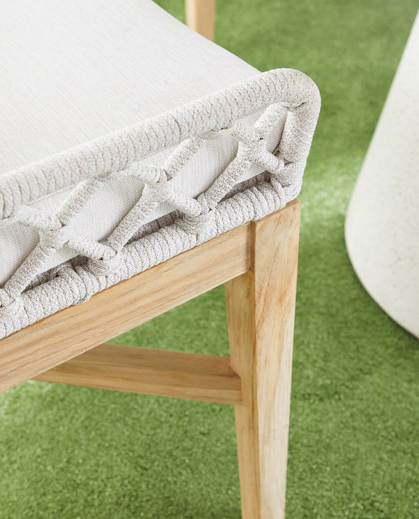 Essentials for Living Woven Lattis Outdoor Wing Chair 6804.WHT/WHT/GT