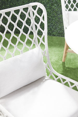 Essentials for Living Woven Lattis Outdoor Wing Chair 6804.WHT/WHT/GT