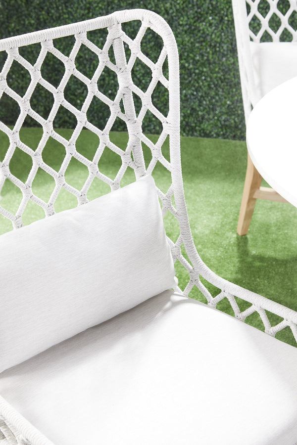 Essentials for Living Woven Lattis Outdoor Wing Chair 6804.WHT/WHT/GT