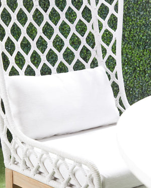 Essentials for Living Woven Lattis Outdoor Wing Chair 6804.WHT/WHT/GT