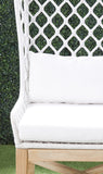 Essentials for Living Woven Lattis Outdoor Wing Chair 6804.WHT/WHT/GT