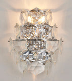 Bethel Chorme Wall Sconce in Stainless Steel & Crystal