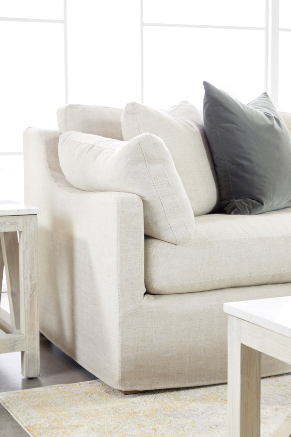 Essentials for Living Stitch & Hand - Upholstery Lena Modular Slope Arm Slipcover 2-Seat Left Arm Sofa 6603-2S1LA.BISQ