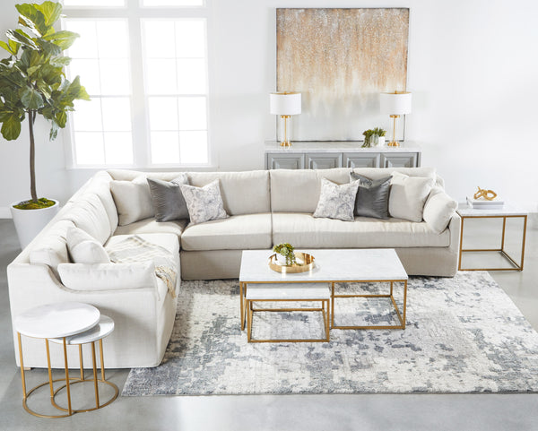 Essentials for Living Stitch & Hand - Upholstery Lena Modular Slope Arm Slipcover 2-Seat Right Arm Sofa 6603-2S1RA.BISQ