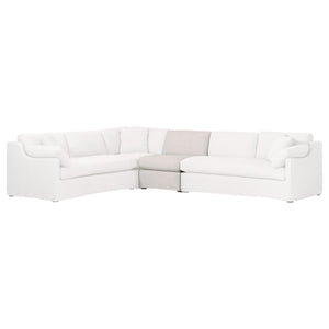 Essentials for Living Stitch & Hand - Upholstery Lena Modular Slope Arm Slipcover 1-Seat Armless Chair 6603-1S.BISQ