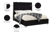 Lexi Velvet / Engineered Wood / Metal / Foam Contemporary Black Velvet Full Bed - 59" W x 81.5" D x 58.5" H