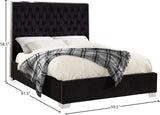 Lexi Velvet / Engineered Wood / Metal / Foam Contemporary Black Velvet Full Bed - 59" W x 81.5" D x 58.5" H