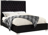 Lexi Velvet / Engineered Wood / Metal / Foam Contemporary Black Velvet Full Bed - 59" W x 81.5" D x 58.5" H