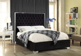 Lexi Velvet / Engineered Wood / Metal / Foam Contemporary Black Velvet Full Bed - 59" W x 81.5" D x 58.5" H