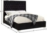 Lexi Velvet / Engineered Wood / Metal / Foam Contemporary Black Velvet King Bed - 80.5" W x 86" D x 58.5" H