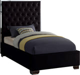 Lexi Velvet / Engineered Wood / Metal / Foam Contemporary Black Velvet Twin Bed - 44" W x 81.5" D x 58.5" H