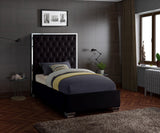 Lexi Velvet / Engineered Wood / Metal / Foam Contemporary Black Velvet Twin Bed - 44" W x 81.5" D x 58.5" H