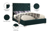 Lexi Velvet / Engineered Wood / Metal / Foam Contemporary Green Velvet Full Bed - 59" W x 81.5" D x 58.5" H