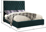 Lexi Velvet / Engineered Wood / Metal / Foam Contemporary Green Velvet Full Bed - 59" W x 81.5" D x 58.5" H