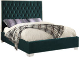 Lexi Velvet / Engineered Wood / Metal / Foam Contemporary Green Velvet Full Bed - 59" W x 81.5" D x 58.5" H