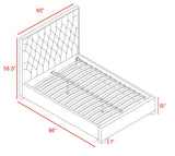 Lexi Velvet / Engineered Wood / Metal / Foam Contemporary Green Velvet Queen Bed - 65" W x 86" D x 58.5" H