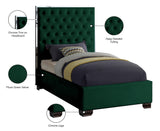 Lexi Velvet / Engineered Wood / Metal / Foam Contemporary Green Velvet Twin Bed - 44" W x 81.5" D x 58.5" H