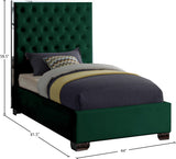 Lexi Velvet / Engineered Wood / Metal / Foam Contemporary Green Velvet Twin Bed - 44" W x 81.5" D x 58.5" H