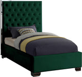 Lexi Velvet / Engineered Wood / Metal / Foam Contemporary Green Velvet Twin Bed - 44" W x 81.5" D x 58.5" H