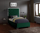 Lexi Velvet / Engineered Wood / Metal / Foam Contemporary Green Velvet Twin Bed - 44" W x 81.5" D x 58.5" H