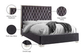 Lexi Velvet / Engineered Wood / Metal / Foam Contemporary Grey Velvet King Bed - 80.5" W x 86" D x 58.5" H