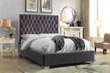 Lexi Velvet / Engineered Wood / Metal / Foam Contemporary Grey Velvet King Bed - 80.5" W x 86" D x 58.5" H