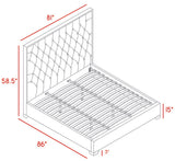 Lexi Velvet / Engineered Wood / Metal / Foam Contemporary Grey Velvet King Bed - 80.5" W x 86" D x 58.5" H