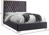 Lexi Velvet / Engineered Wood / Metal / Foam Contemporary Grey Velvet Queen Bed - 65" W x 86" D x 58.5" H