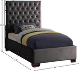 Lexi Velvet / Engineered Wood / Metal / Foam Contemporary Grey Velvet Twin Bed - 44" W x 81.5" D x 58.5" H